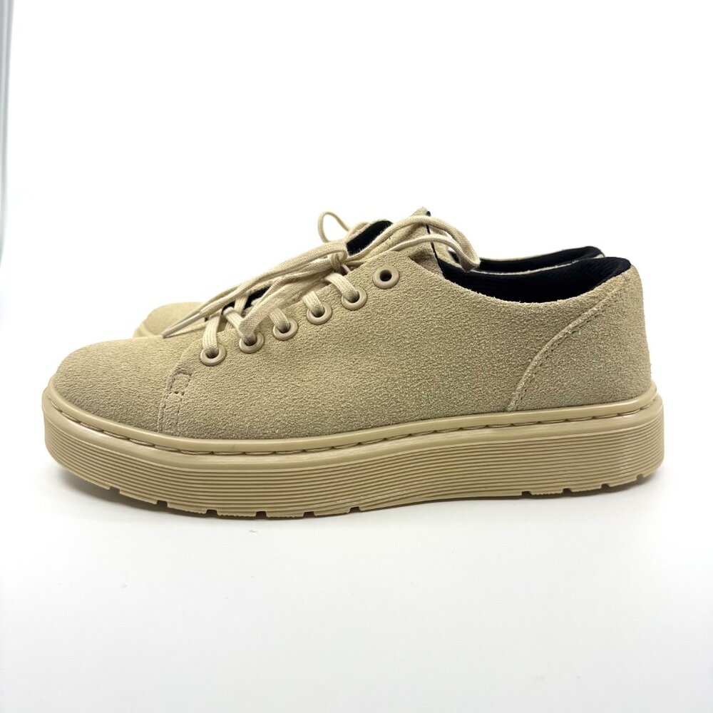 Dr. Doc Martens Dante Mens 6 Women 7 Suede Leather Shoes Pale Olive NWOB